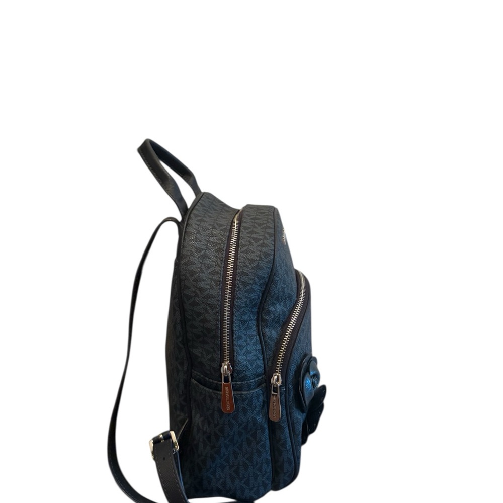 Michael Kors Abbey Medium Floral Appliqué Backpack Admiral Blue Signature MK - Picture 7 of 7